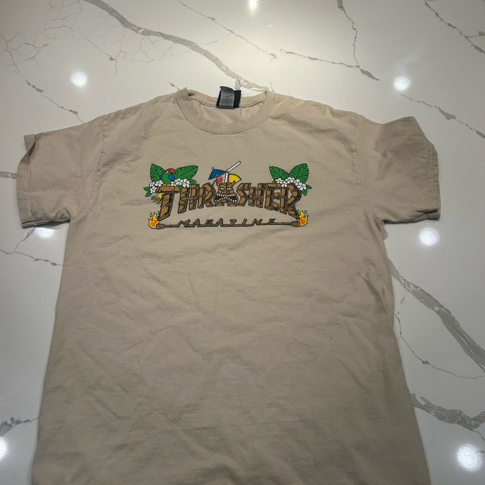 Thrasher Beige Graphic T-Shirt
